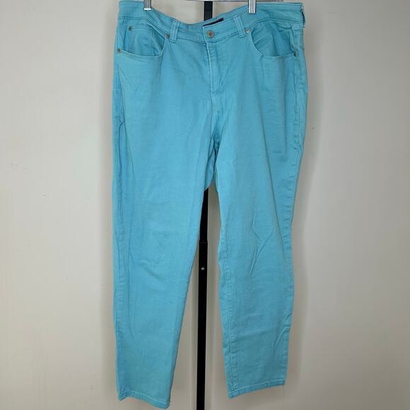 Charter Club Pants- size 16-turquoise stretch, skinny ankle, summer spring - Picture 3 of 6